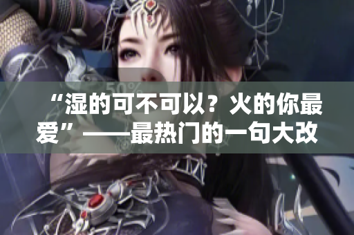 “濕的可不可以？火的你最愛”——最熱門的一句大改頭換面
