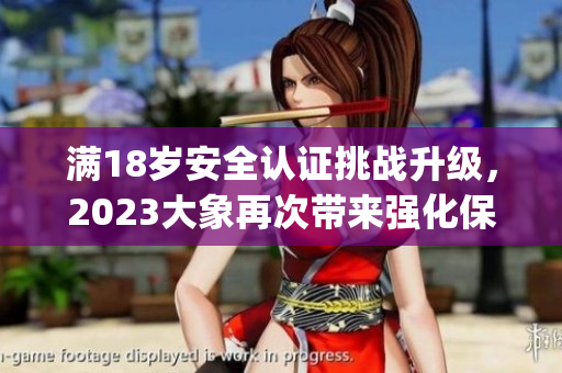 滿18歲安全認(rèn)證挑戰(zhàn)升級(jí)，2023大象再次帶來(lái)強(qiáng)化保護(hù)措施(1)