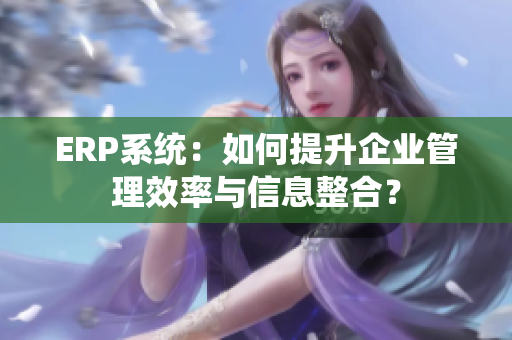 ERP系統(tǒng)：如何提升企業(yè)管理效率與信息整合？